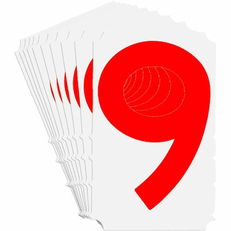 Brady Quik-Align 5160 Series Polyester 4 in Lbl Legend: 9 Red 10PK 5160P-9